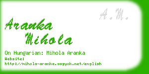 aranka mihola business card